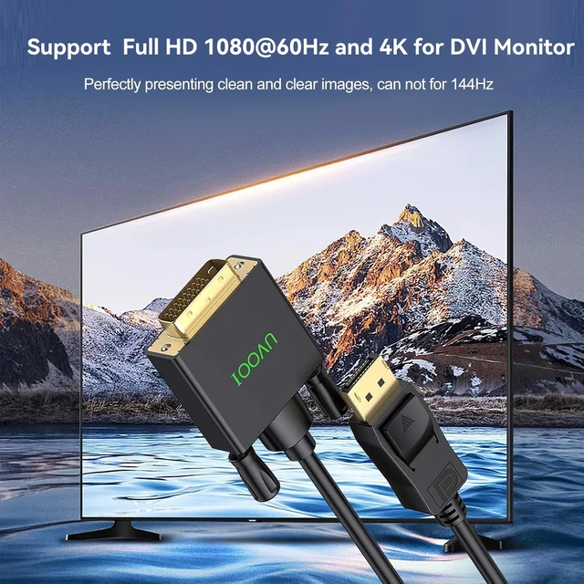 Alt view image 2 of 7 - 4K DisplayPort to DVI Cable 6FT 10-Pack,Display Port to DVI Link,Male,24+1