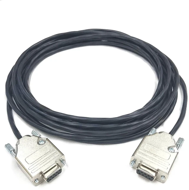 Alt view image 2 of 4 - Custom Cable Connection 35 Foot DB9 Female to Female RS232 Plenum Serial Cable - 22 AWG with Plenum Black Jacket - Made in the USA