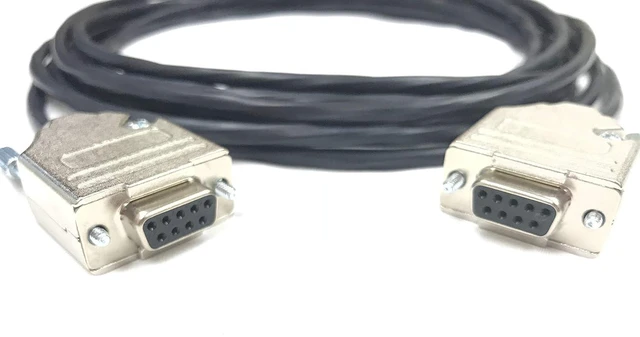 Alt view image 4 of 4 - Custom Cable Connection 35 Foot DB9 Female to Female RS232 Plenum Serial Cable - 22 AWG with Plenum Black Jacket - Made in the USA