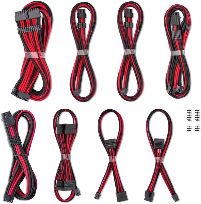 Alt view image 3 of 3 - CableMod Pro ModFlex Dual 12V-2x6 Cable Kit for ASUS/Seasonic (Black + Red)