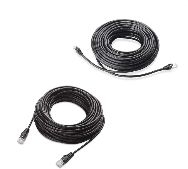 Main image of Cable Matters Snagless Long Cat6A (SSTP, SFTP) Shielded Ethernet Cable in Black 75 ft & Cat6 Ultra Thin Ethernet Cable 50 ft