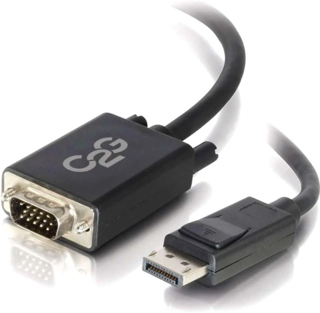 Main image of C2G Display Port Cable, Display Port to VGA, Male to Male, Black, 10 Feet (3.04 Meters), Cables to Go 54333 - TAA Compliant