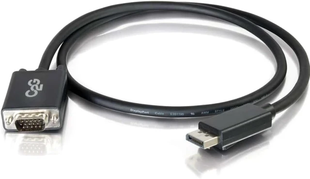 Alt view image 2 of 4 - C2G Display Port Cable, Display Port to VGA, Male to Male, Black, 10 Feet (3.04 Meters), Cables to Go 54333 - TAA Compliant