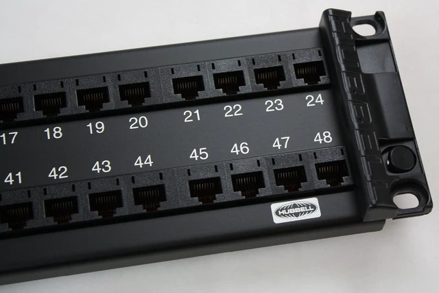 Alt view image 4 of 4 - P6E48U - Hubbell Nextspeed Category 6 Universal Patch Panel, Black, 48-Port