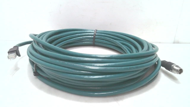 Alt view image 2 of 3 - COGNEX CCB-84901-2001-15 15M Length, -25 to +80 Degrees C, ETHERNET Cable, M12 CONNECTOR-TO-RJ45, X-Coded