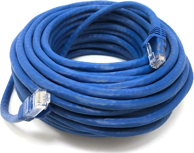 Alt view image 2 of 4 - Micro Connectors 100 Feet Augmented CAT6A Blue 10GIGABIT Enet RJ45 UTP Patch Cable