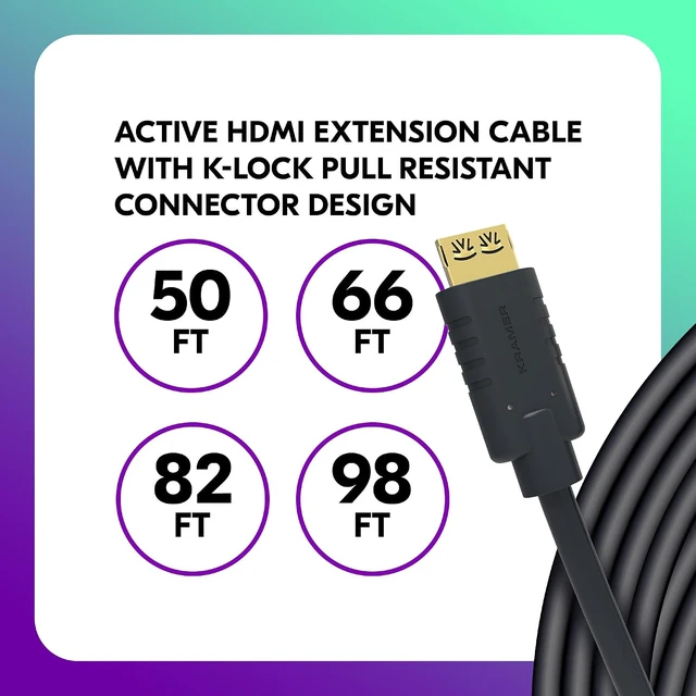 Alt view image 2 of 5 - Kramer Active High-Speed HDMI Cable CA-HM-82, 82 ft, 4K@60Hz, HDMI to HDMI