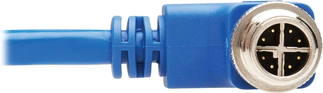 Alt view image 6 of 6 - Tripp Lite M12 X-Code Right-Angle to RJ45 Cat6 Ethernet Cable (M/M), 1 Gbps, UTP, UL CMR-LP Certified for 60W PoE, Heavy-Duty IP68 Rating, 6.6 Feet / 2 Meters, (NM12-604-02M-BL)