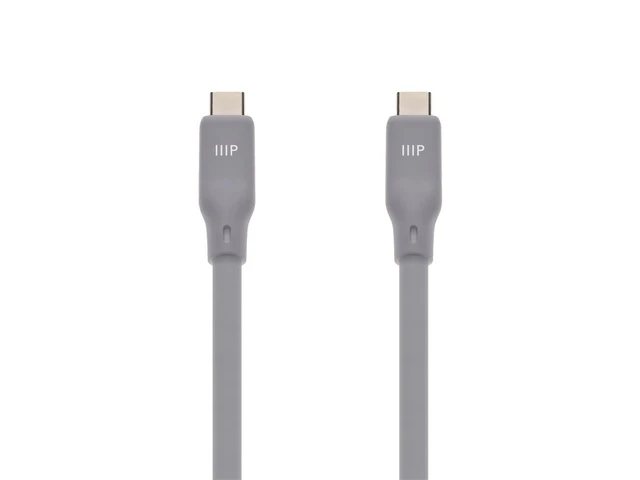 Alt view image 2 of 6 - Monoprice USB4 Gen 2 Silicone Cable 6ft Gray