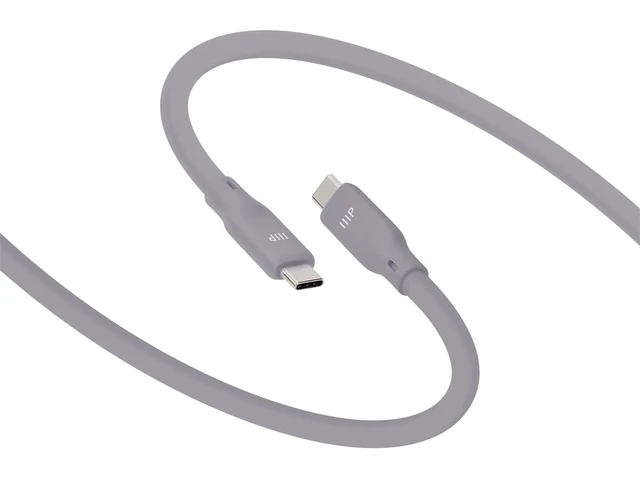 Alt view image 3 of 6 - Monoprice USB4 Gen 2 Silicone Cable 6ft Gray