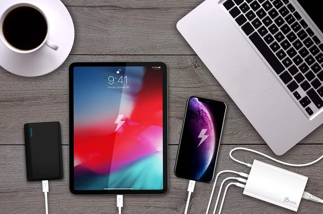 Alt view image 6 of 7 - j5create 63W 4-Port PD Super Charger Station with USB-C and USB-A