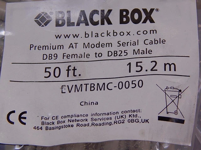 Alt view image 5 of 5 - Black Box Premium RS232 at Modem Cable DB9F/DB25M 50Ft.