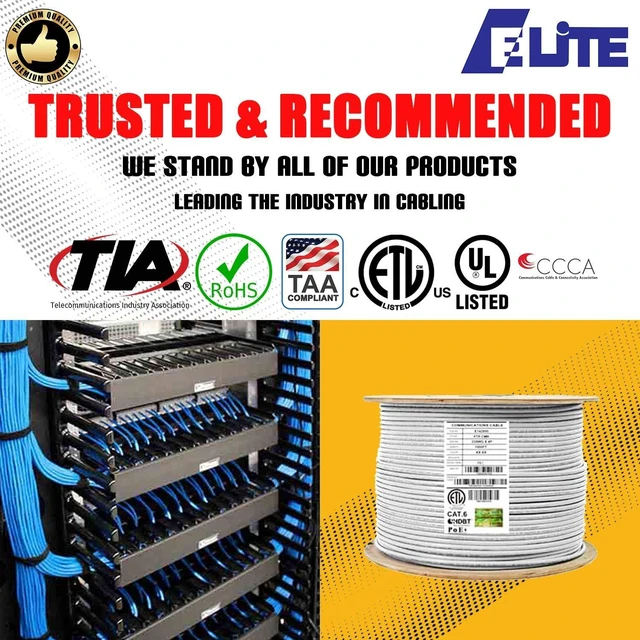 Alt view image 3 of 7 - CAT6 Stranded (CM), 1000ft, F/UTP, 26AWG, Pure Copper, 400MHz, UL Certified, Bulk Ethernet Cable Reel in White