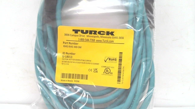 Alt view image 3 of 3 - Turck Rj45 Rj45 440-5M, Ethernet Cable Assembly, U-18013 Rj45 Rj45 440-5M