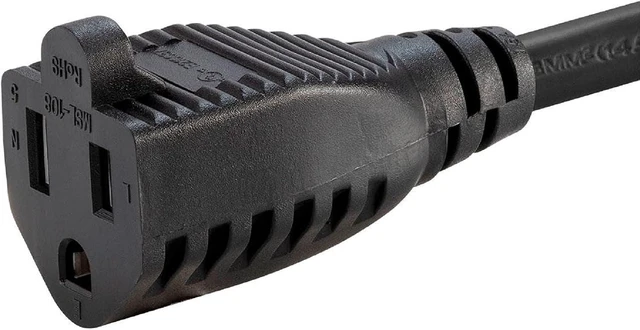 Alt view image 6 of 6 - Monoprice Extension Cord - Outdoor NEMA 5-15P to NEMA 5-15R, 15 Amp, 125 Volt, 3-Prong, 14AWG, 50 Feet, Black
