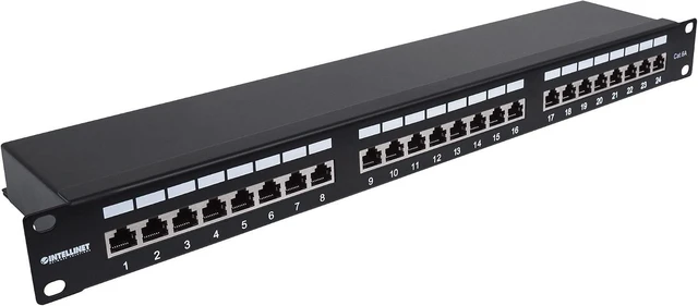 Alt view image 2 of 2 - Intellinet Cat6a Shielded 24-Port 1U Patch Panel, Black