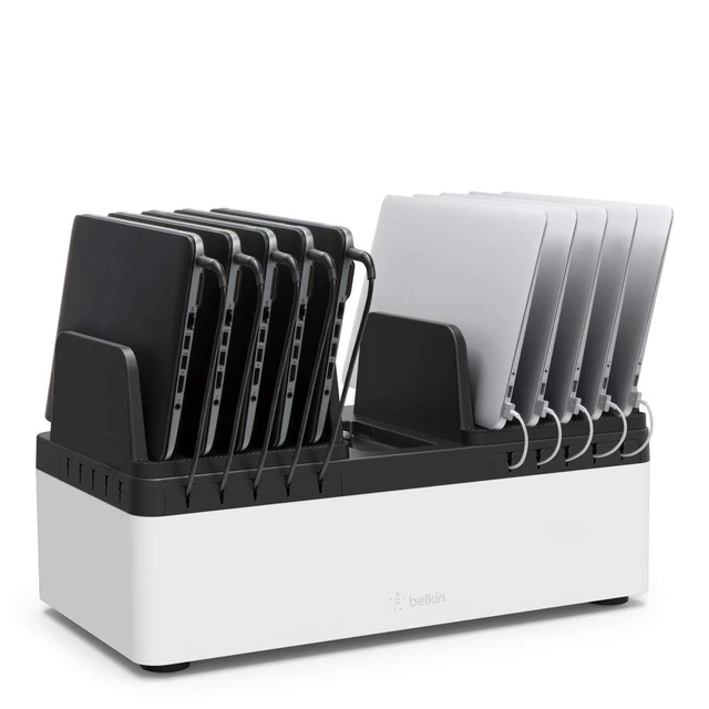 Alt view image 3 of 7 - Belkin B2B161 Store and Charge Go w/ Fixed Dividers (USB Classroom Charging Station for Laptops, Tablets)