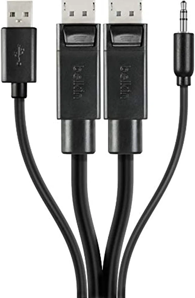 Alt view image 3 of 4 - Linksys TAA Dual DP/USB/AUD SKVM CBL, DP M/M; USB A/B