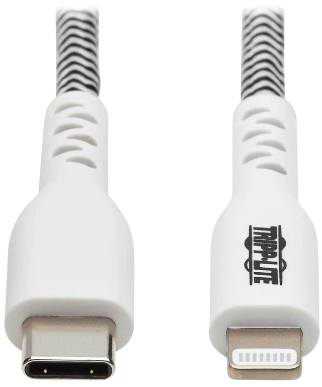 Main image of TRIPP LITE Apple MFI Certified Cable, Lightning to USB-C Sync Charge Cord, Heavy-Duty Aramid Fiber, 10 ft. (M102-010-HD)