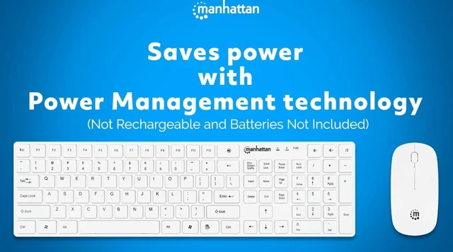 Alt view image 5 of 7 - Manhattan Wireless Keyboard and Mouse Combo Compact Size & Lightweight - with 2.4G USB Dongle - for PC Computer Laptop - Compatible with Windows and Mac 3 Yr Mfg Warranty White - 180634
