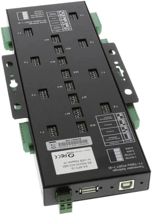 Alt view image 4 of 5 - USBGear Industrial 8 Port USB 2.0 to Serial RS232/422/485 Adapter w/Terminal Block, Surge Protection, Isolation, LED Indicators, Screw Lock for Secure Connections
