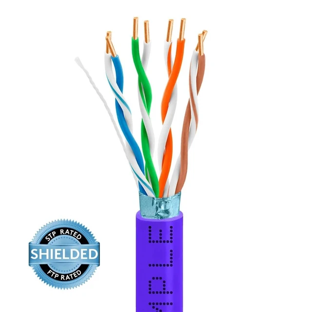 Alt view image 3 of 3 - Purple Cat5e Shielded Ethernet Cable 1000ft