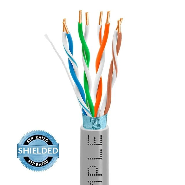 Alt view image 3 of 3 - Gray Cat5e Shielded Ethernet Cable 1000ft