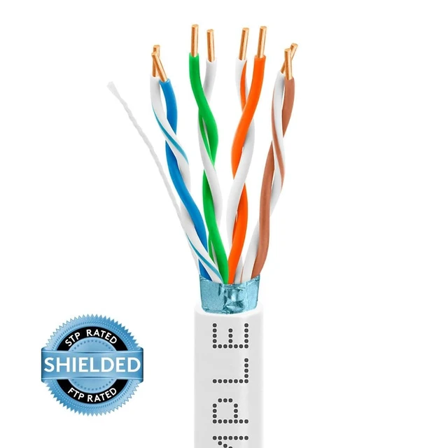Alt view image 3 of 3 - White Cat5e Shielded Ethernet Cable 1000ft