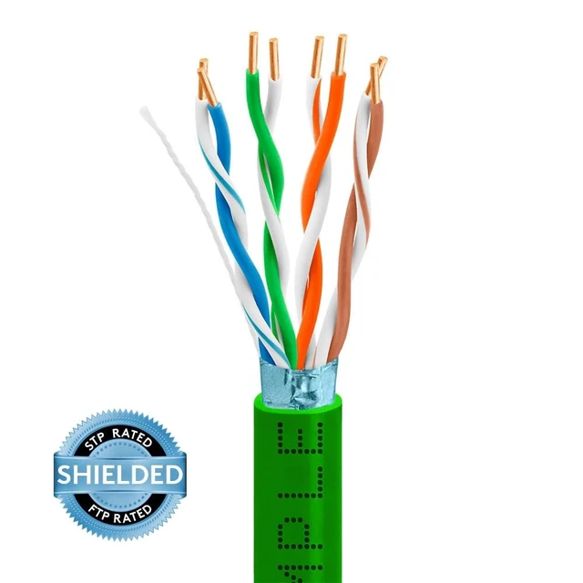 Alt view image 3 of 3 - Green Cat5e Shielded Ethernet Cable 1000ft