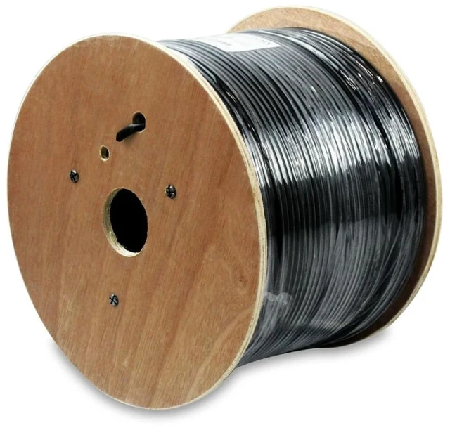Alt view image 2 of 3 - 1000ft Cat5e Outdoor Ethernet Cable Black