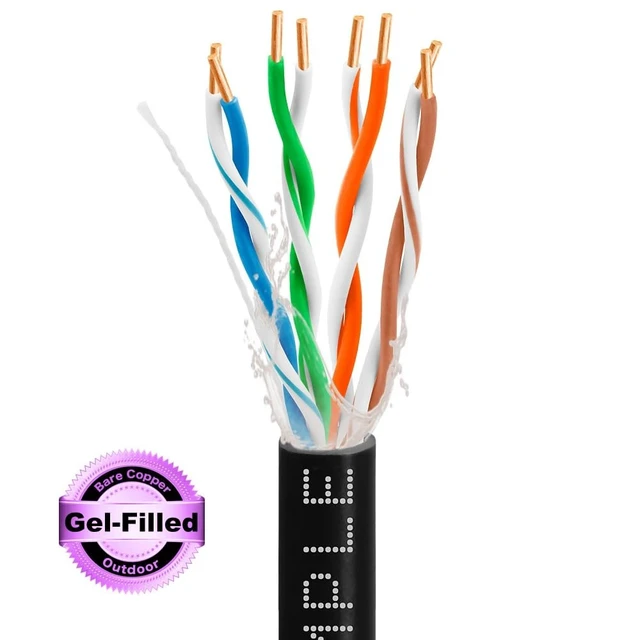 Alt view image 3 of 3 - 1000ft Cat5e Outdoor Ethernet Cable Black