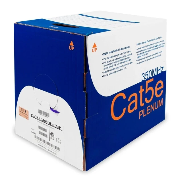 Alt view image 3 of 3 - 1000ft Cat5e Plenum Ethernet Cable Purple