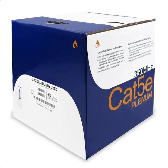 Alt view image 2 of 3 - 1000ft Cat5e Plenum Ethernet Cable White