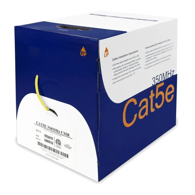 Alt view image 3 of 3 - Cat5e 1000ft Riser Ethernet Cable Yellow
