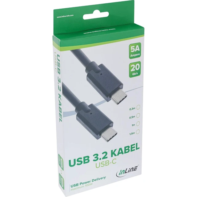Alt view image 2 of 3 - InLine 35704A USB cable 1.5 m USB 3.2 Gen 2 (3.1 Gen 2) USB C Black