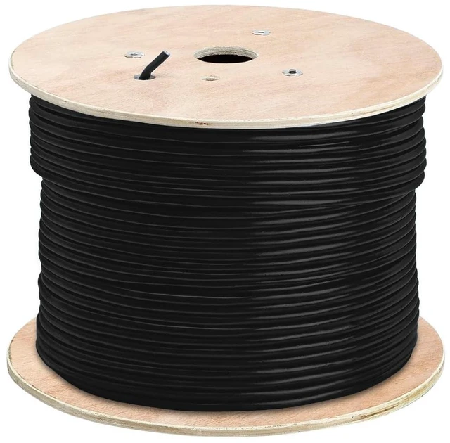 Alt view image 2 of 3 - Black Cat5e Shielded Ethernet Cable 1000ft