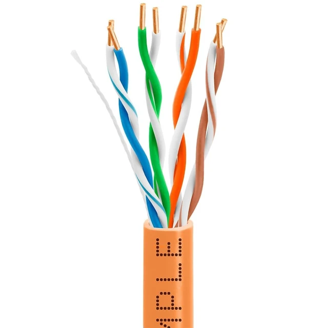 Alt view image 2 of 3 - Cat5e 1000ft Riser Ethernet Cable Orange