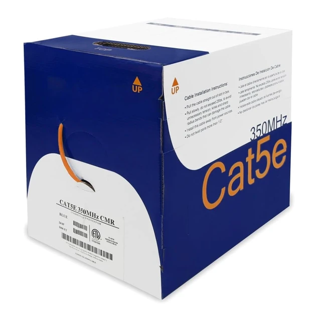 Alt view image 3 of 3 - Cat5e 1000ft Riser Ethernet Cable Orange