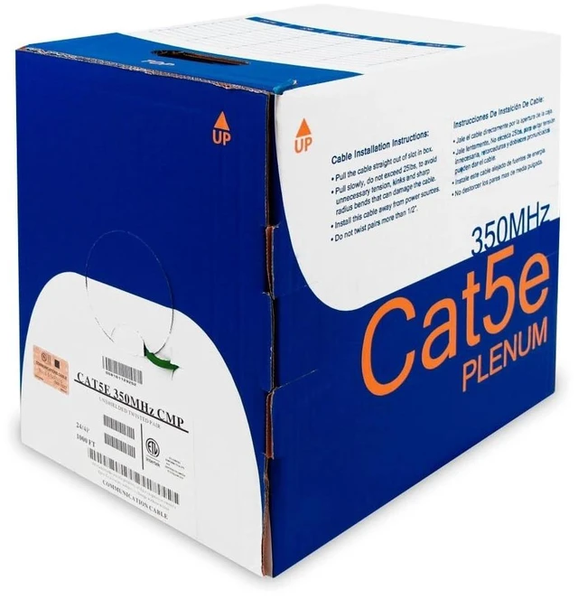 Alt view image 3 of 3 - 1000ft Cat5e Plenum Ethernet Cable Green