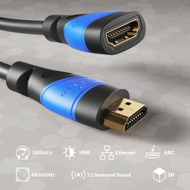 Alt view image 2 of 6 - KabelDirekt HDMI Extension Cable 33ft