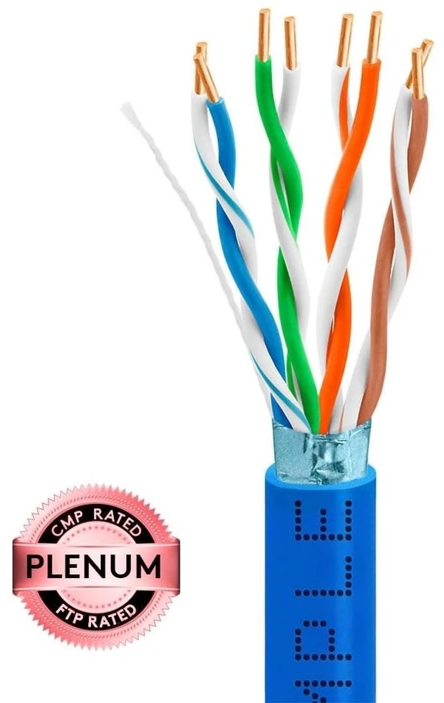 Alt view image 2 of 3 - 1000ft Cat5e Plenum Ethernet Cable Blue