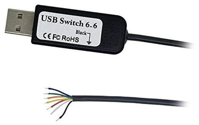 Main image of DIY Switch Cord,USB Switch Cable Connect 6pcs Different Pedals,can Customize Different line Length(USB Switch6_6) (6 Cable)