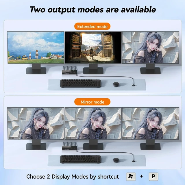 Alt view image 3 of 7 - KVM Switch 3 Monitors 4 Computers Displayport HDMI 4K@60Hz EDID Emulation