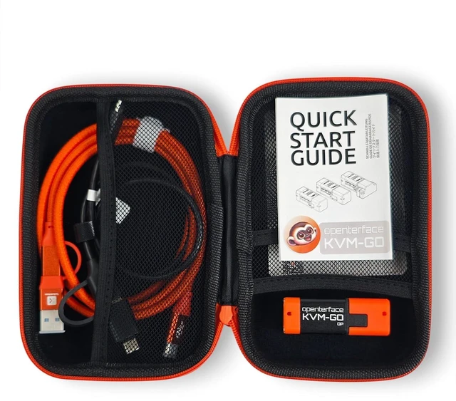 Main image of KVM-GO Portable USB KVM Switch DisplayPort Toolkit, BIOS Access, Keyboard Mouse Control, microSD File Transfer for Workstations and Servers