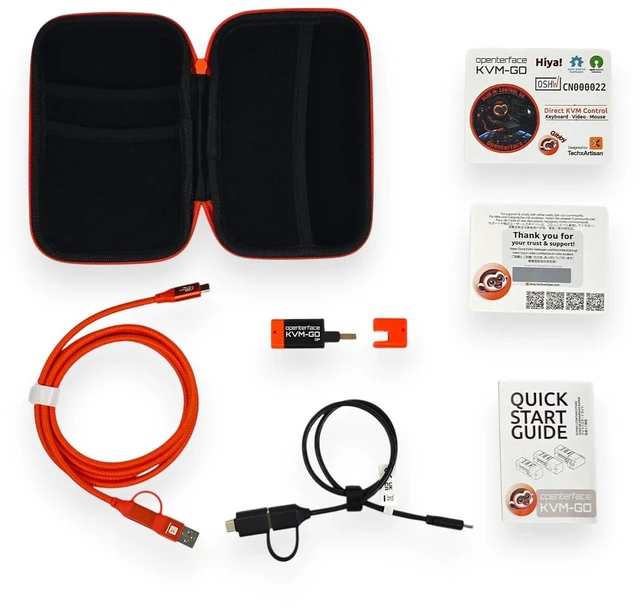 Alt view image 4 of 6 - KVM-GO Portable USB KVM Switch DisplayPort Toolkit, BIOS Access, Keyboard Mouse Control, microSD File Transfer for Workstations and Servers