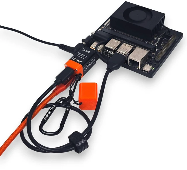 Alt view image 3 of 6 - KVM-GO Portable USB KVM Switch DisplayPort Toolkit, BIOS Access, Keyboard Mouse Control, microSD File Transfer for Workstations and Servers
