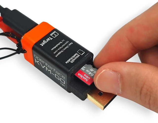 Alt view image 5 of 6 - KVM-GO Portable USB KVM Switch DisplayPort Toolkit, BIOS Access, Keyboard Mouse Control, microSD File Transfer for Workstations and Servers
