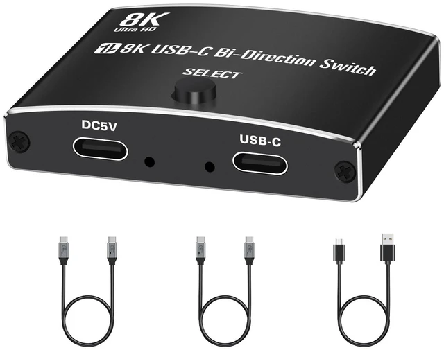 Main image of 40Gbps USB C Switch for 2 Computers, USBC Switcher,2 USB-C Cables