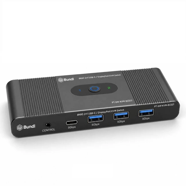 Main image of 8K60 DisplayPort KVM Switch, 2 Computers 1 Monitor