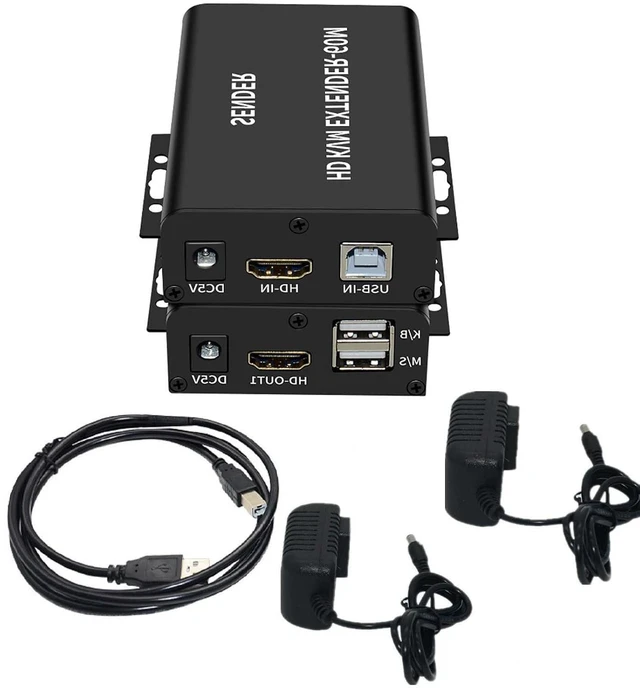 Main image of DC 5V 1A HDTV KVM Extender Sender Receiver Kit Up to 60M Transmission Support RJ45 CAT5e CAT6 Cable for Laptop Keyboard